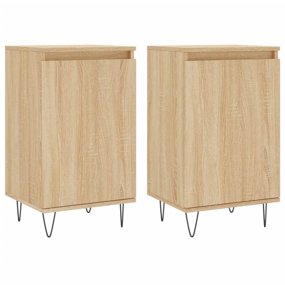 Buffets 2 pcs chêne sonoma 40x35x70 cm bois d'ingénierie - Photo n°1