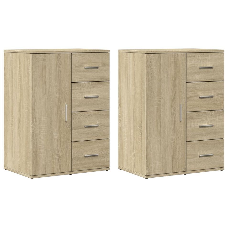 Buffets 2 pcs chêne sonoma 59x39x80 cm bois d'ingénierie - Photo n°1