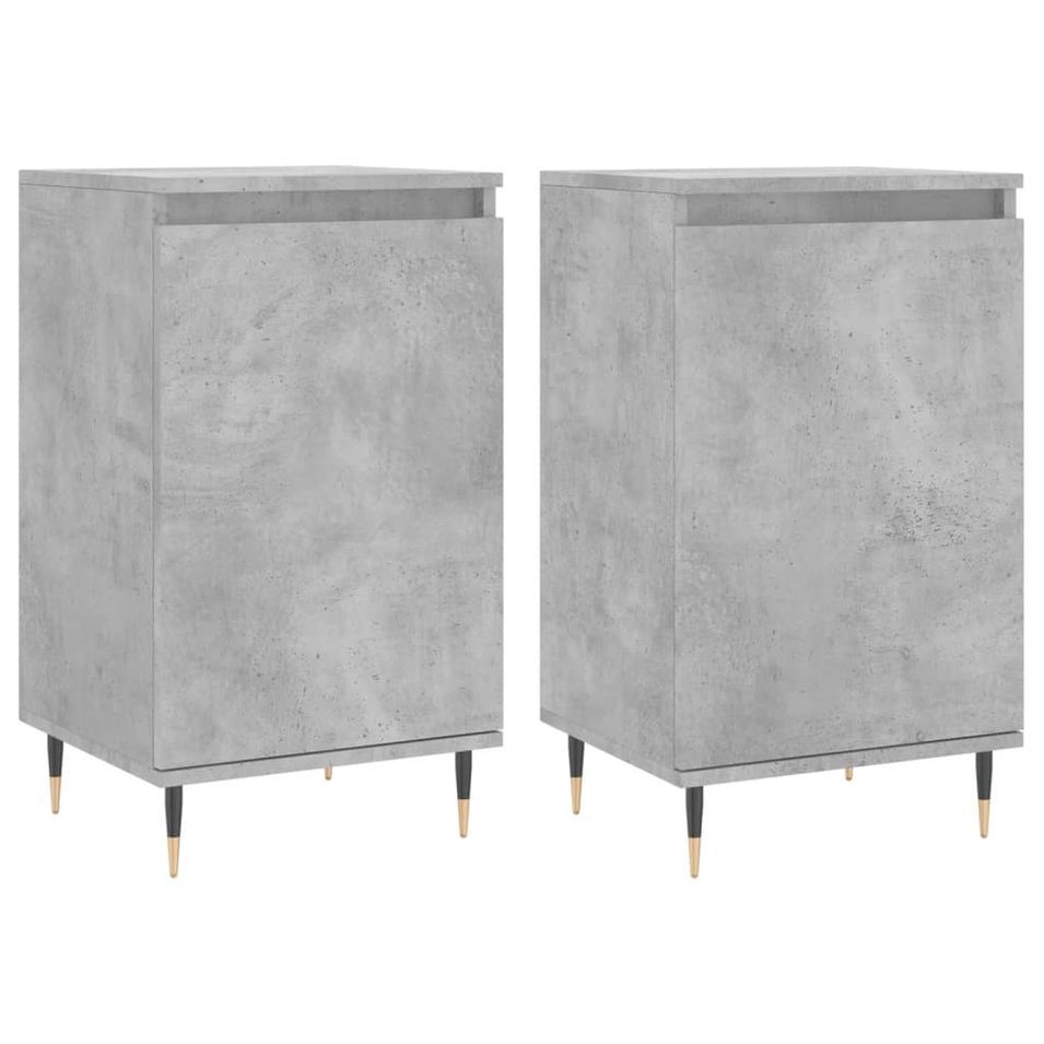 Buffets 2 pcs gris béton 40x35x70 cm bois d'ingénierie - Photo n°1