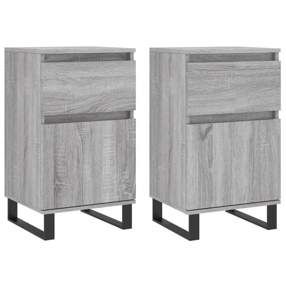 Buffets 2 pcs sonoma gris 40x35x70 cm bois d'ingénierie - Photo n°1