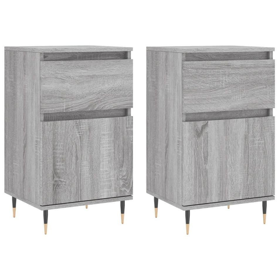 Buffets 2 pcs sonoma gris 40x35x70 cm bois d'ingénierie - Photo n°1