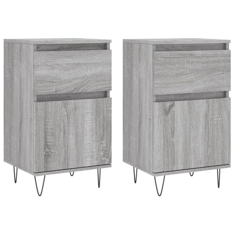 Buffets 2 pcs sonoma gris 40x35x70 cm bois d'ingénierie - Photo n°1