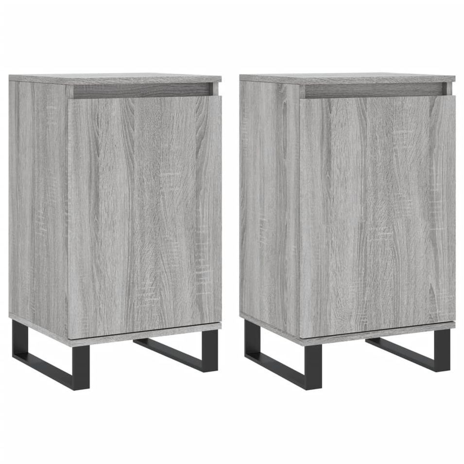 Buffets 2 pcs sonoma gris 40x35x70 cm bois d'ingénierie - Photo n°1