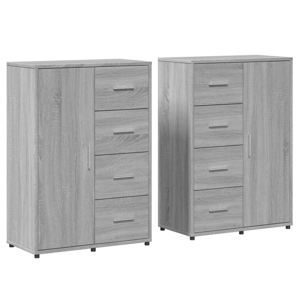 Buffets 2 pcs sonoma gris 60x31x84 cm bois d'ingénierie - Photo n°1