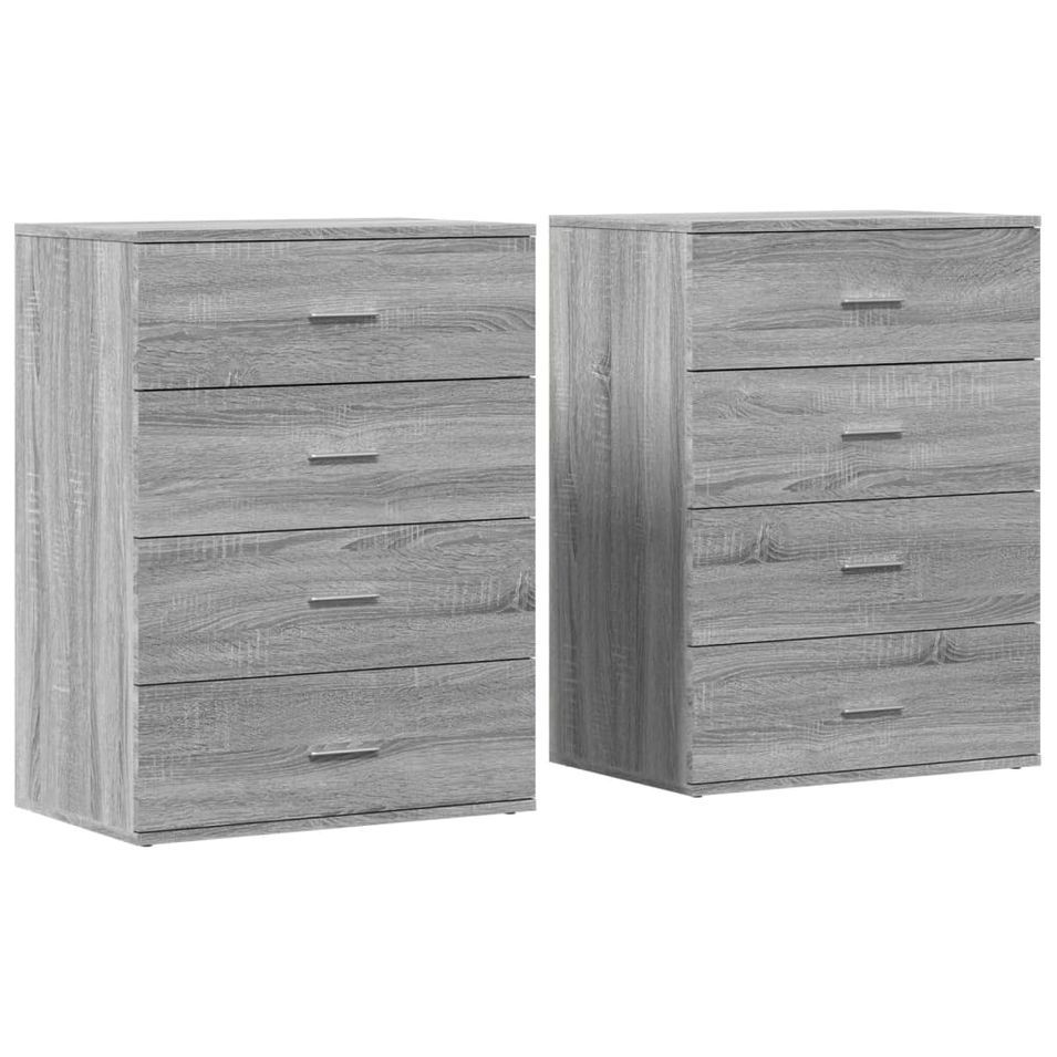 Buffets 2 pcs sonoma gris 60x39x80 cm bois d'ingénierie - Photo n°1