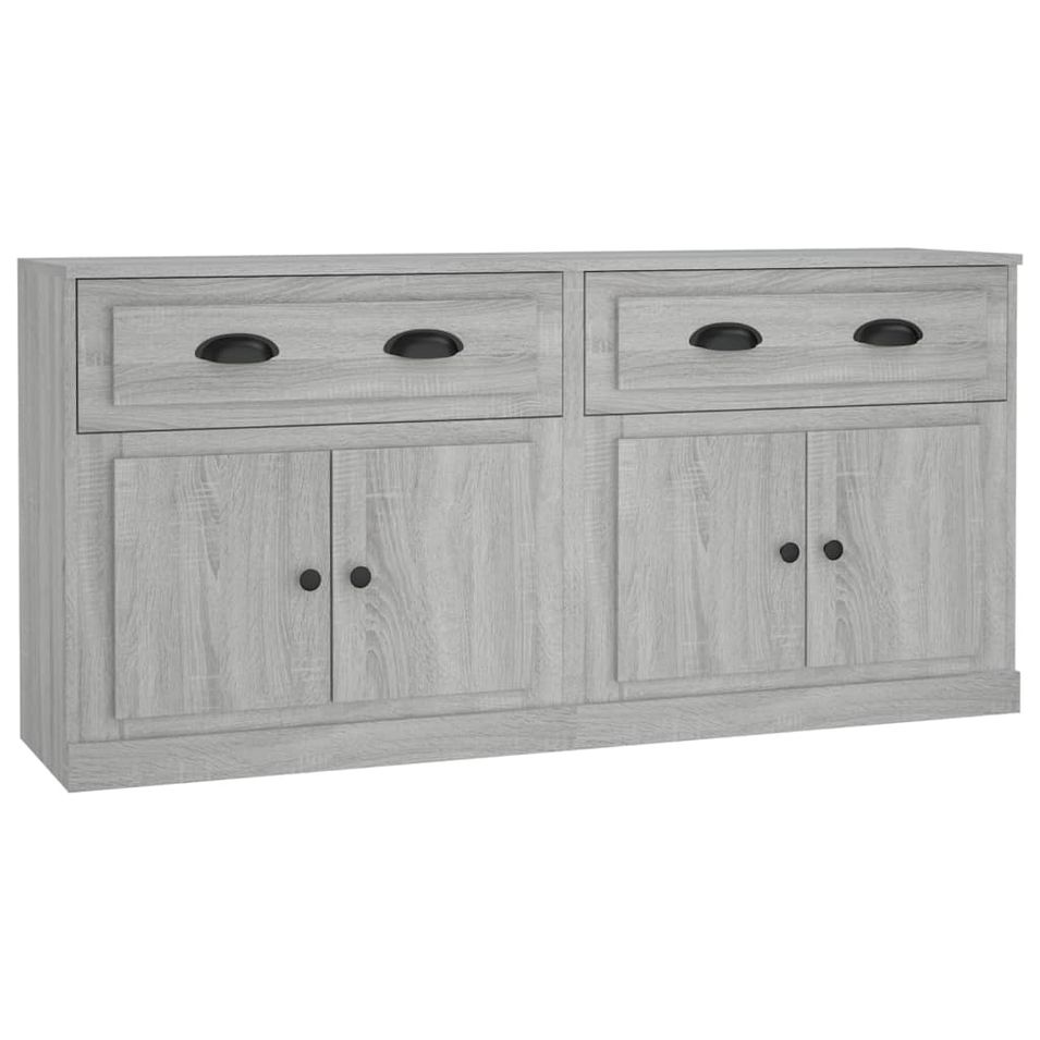 Buffets 2 pcs sonoma gris bois d'ingénierie - Photo n°1