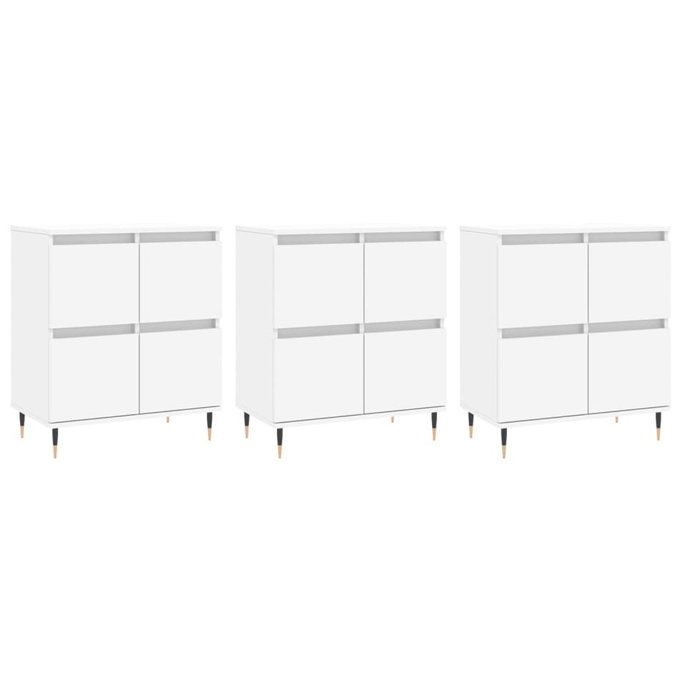 Buffets 3 pcs Blanc Bois d'ingénierie - Photo n°1