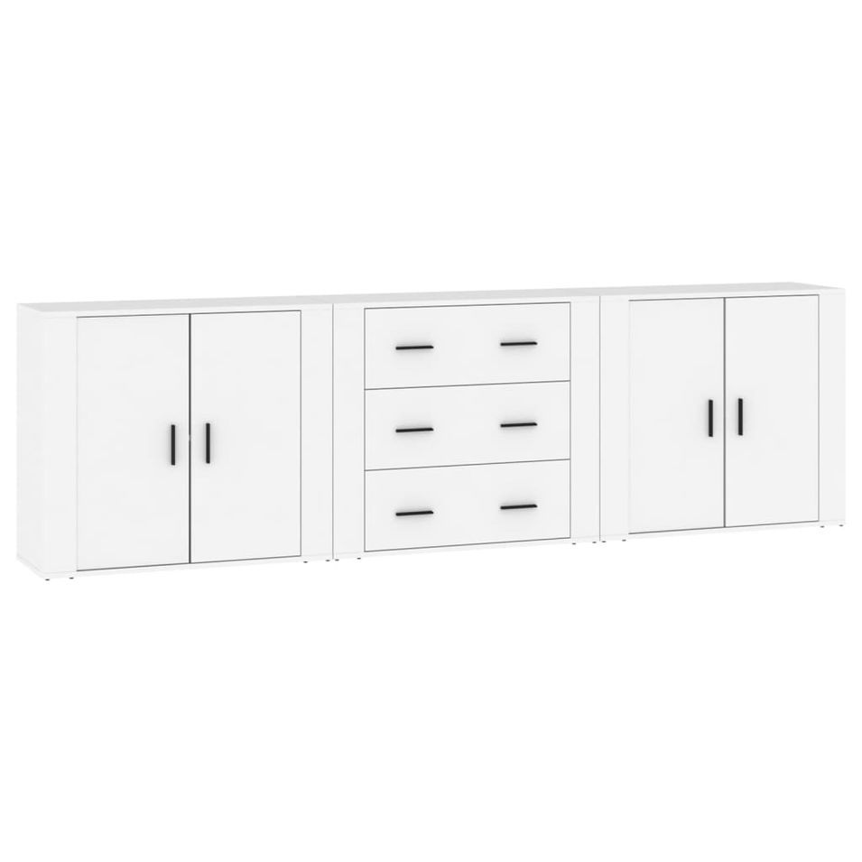 Buffets 3 pcs Blanc Bois d'ingénierie - Photo n°1