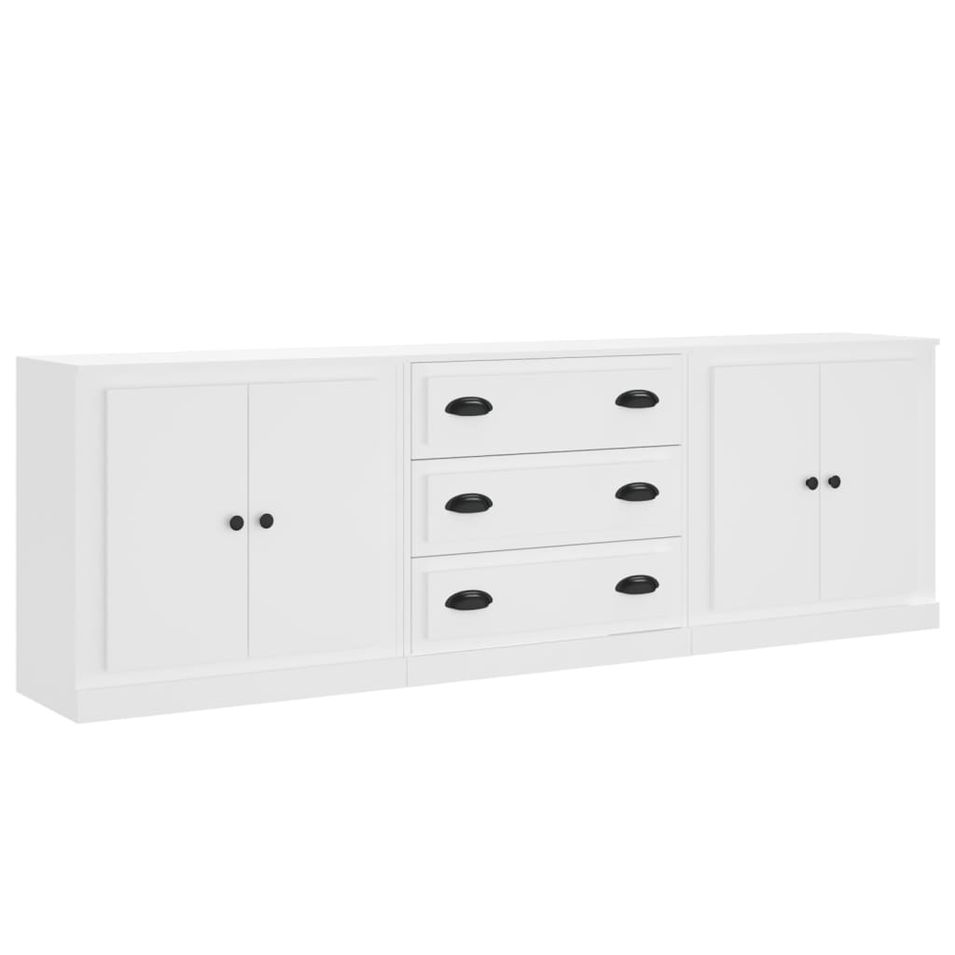 Buffets 3 pcs Blanc Bois d'ingénierie - Photo n°1
