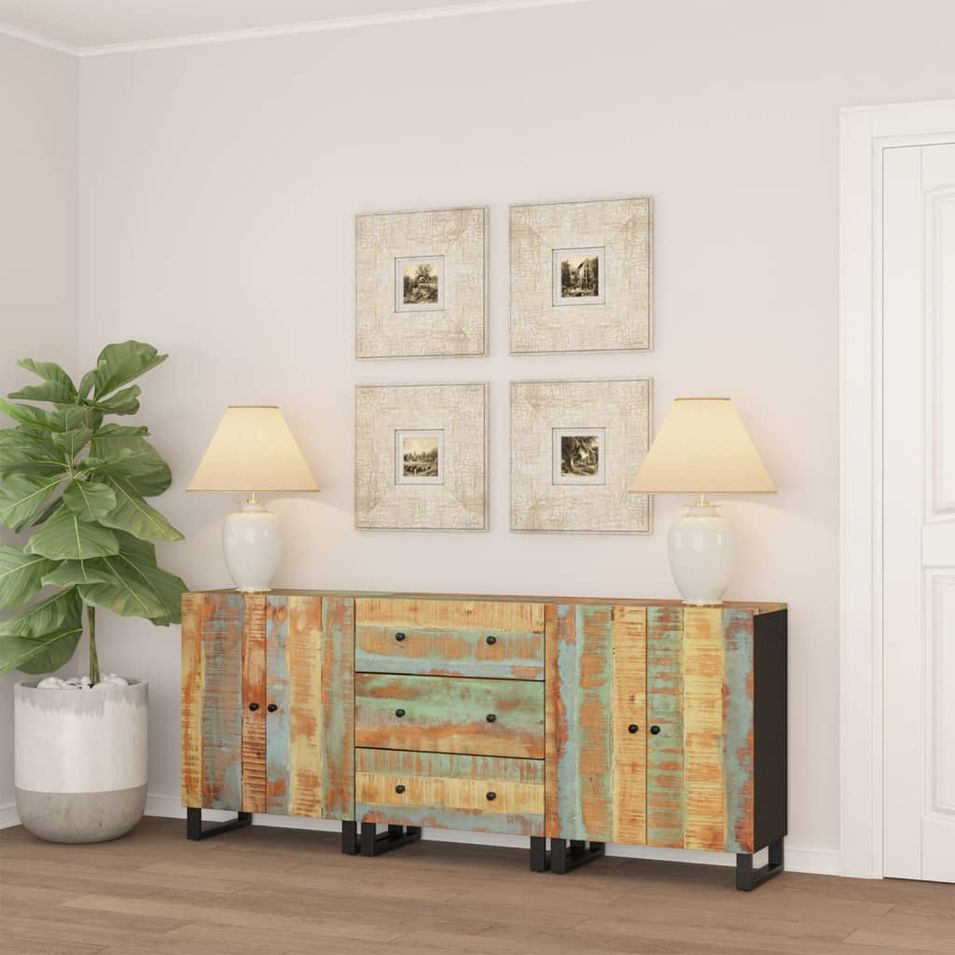 Buffets 3 pcs Bois massif de récupération - Photo n°1