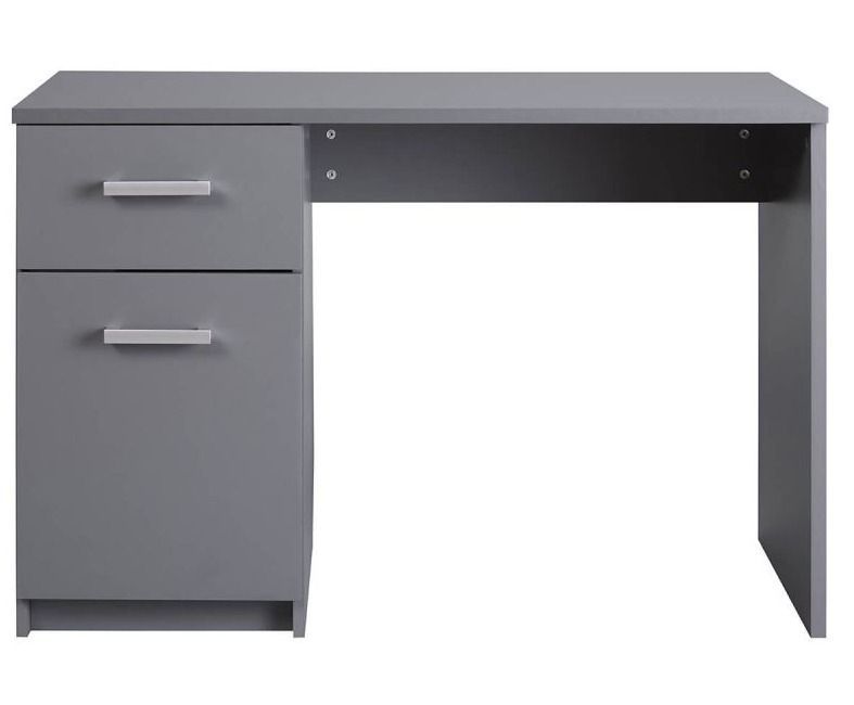 Bureau 1 porte 1 tiroir gris graphite Reta 115 cm - Photo n°1