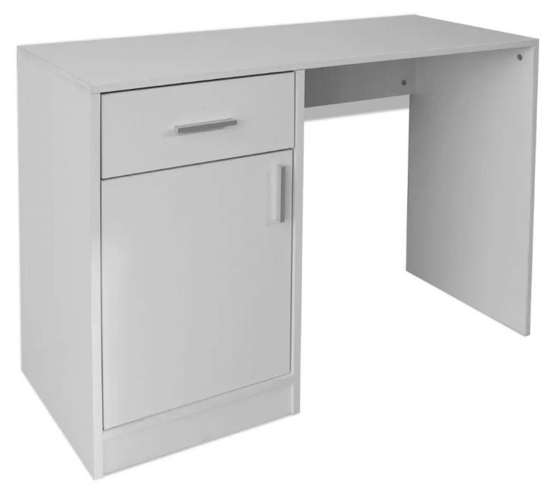 Bureau 1 tiroir 1 placard bois blanc Vanirel - Photo n°1