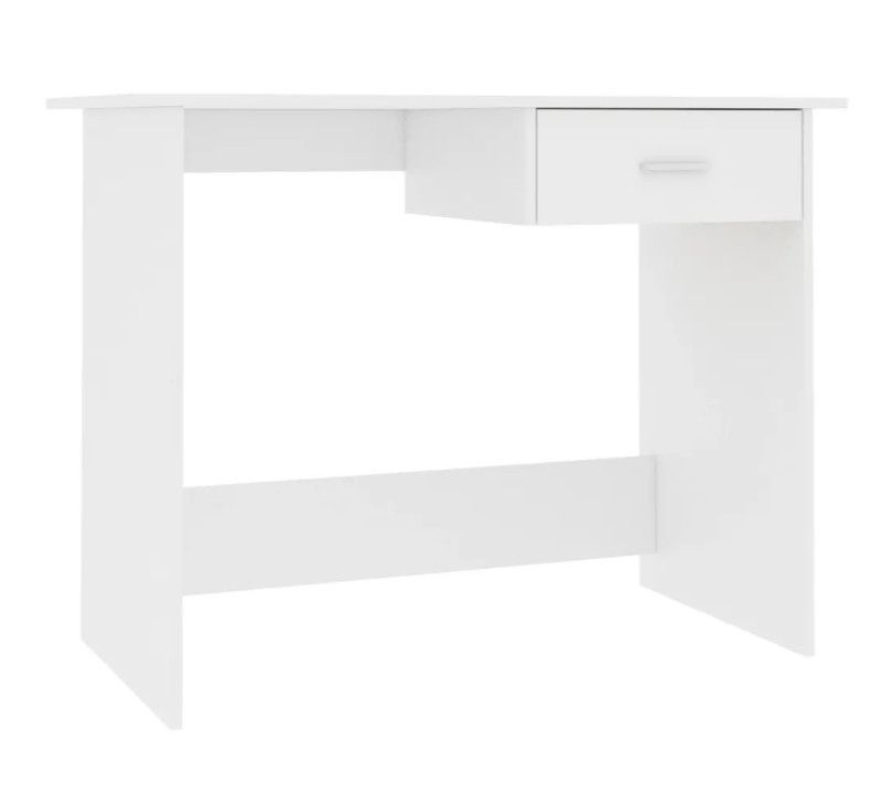 Bureau 1 tiroir bois blanc Athena - Photo n°1