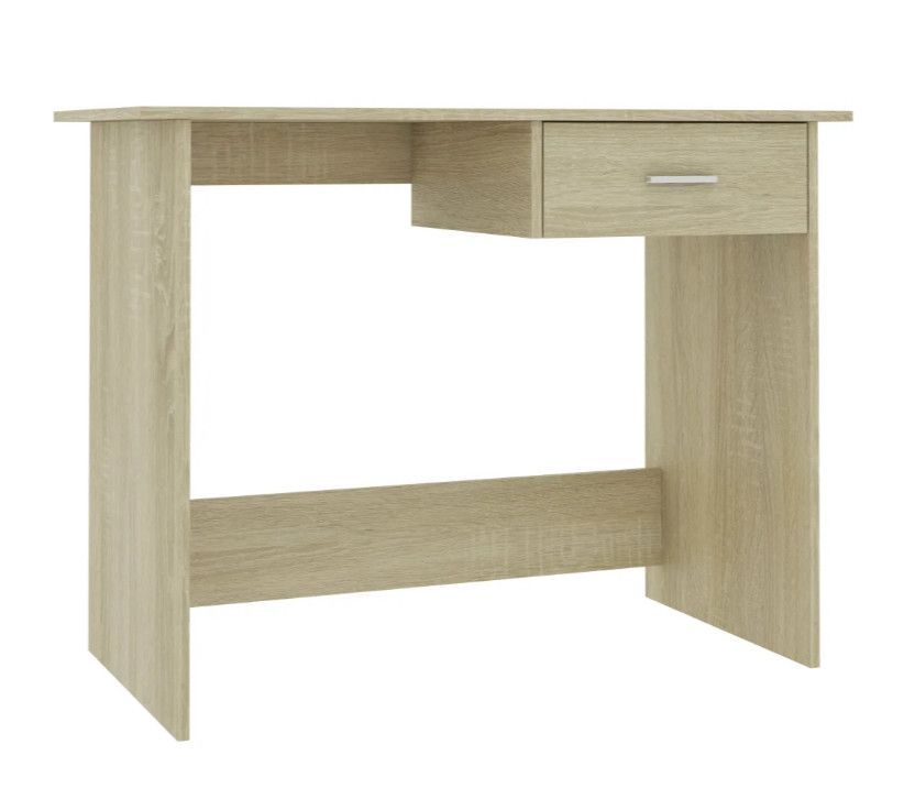 Bureau 1 tiroir chêne clair Athena - Photo n°1