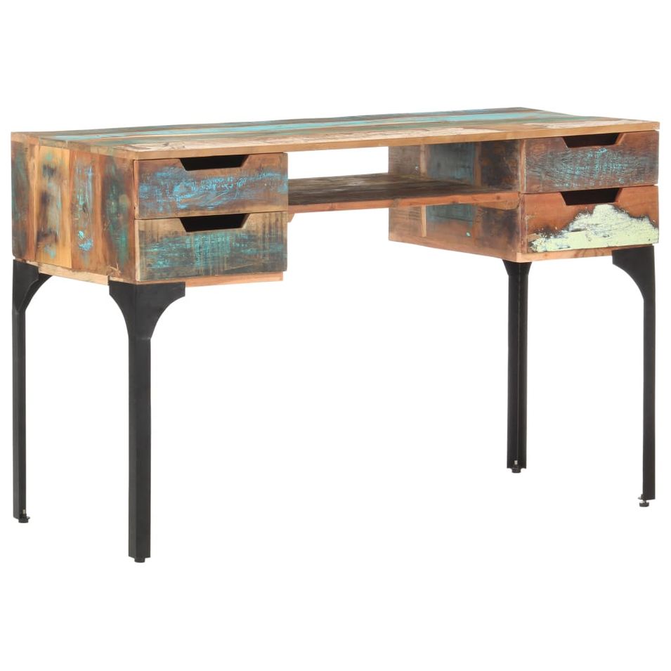 Bureau 118x48x75 cm Bois de récupération massif - Photo n°1