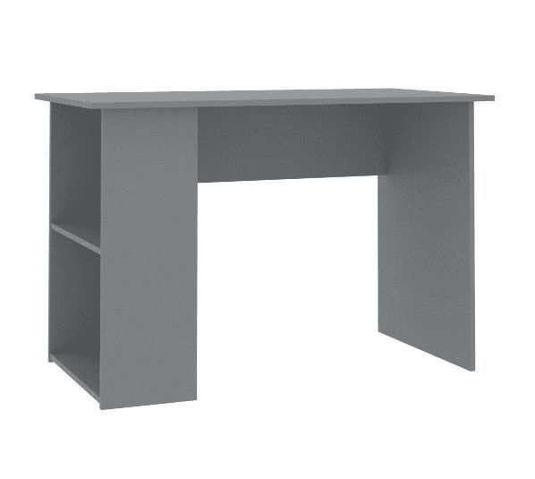 Bureau 2 étagères bois gris Athena - Photo n°1