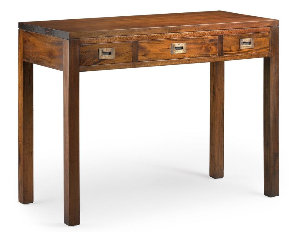 Bureau 3 tiroirs en bois d'acajou massif FALKANE - Photo n°1