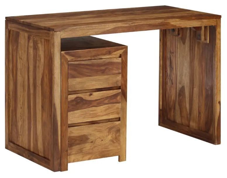 Bureau 3 tiroirs sesham massif clair Sytranel - Photo n°1