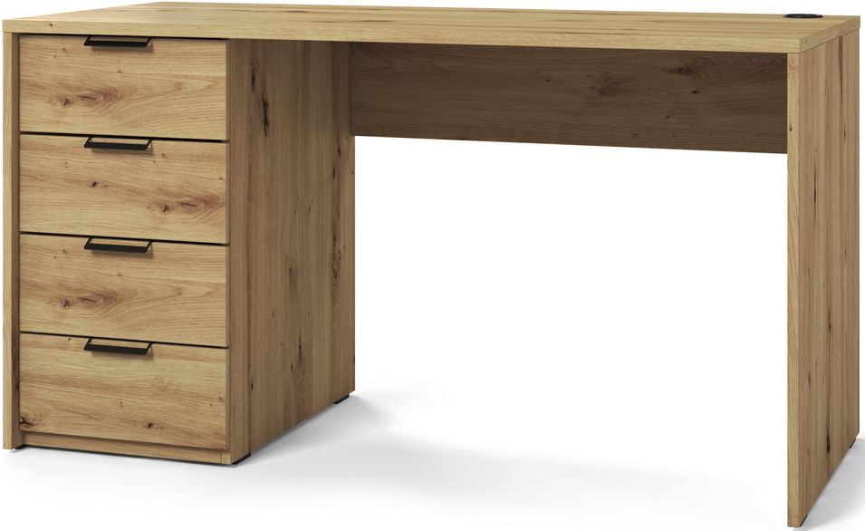 Bureau AROLD – 120 ou 140 cm – Blanc mat ou bois Naturel - Photo n°1