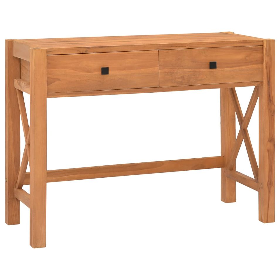 Bureau avec 2 tiroirs 100x40x75 cm Bois de teck recyclé - Photo n°1