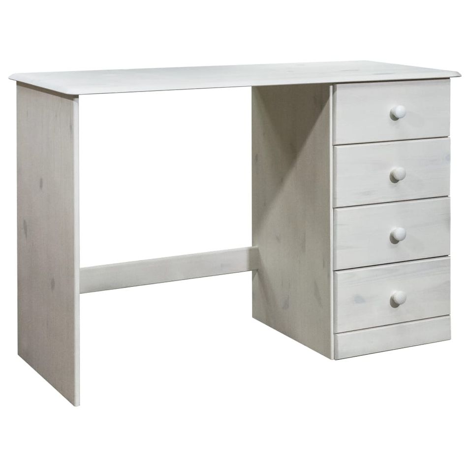 Bureau avec 4 tiroirs 110x50x74 cm Bois de pin massif 2 - Photo n°1