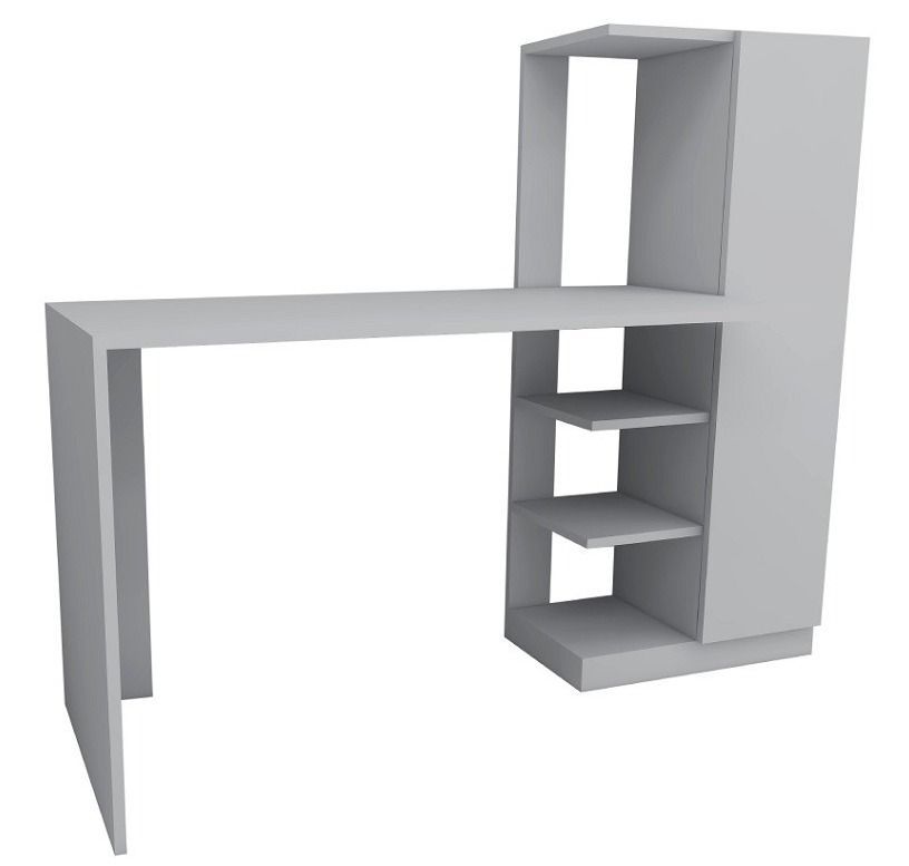 Bureau avec armoire et étagères blanc Klasiko 120 - Photo n°1