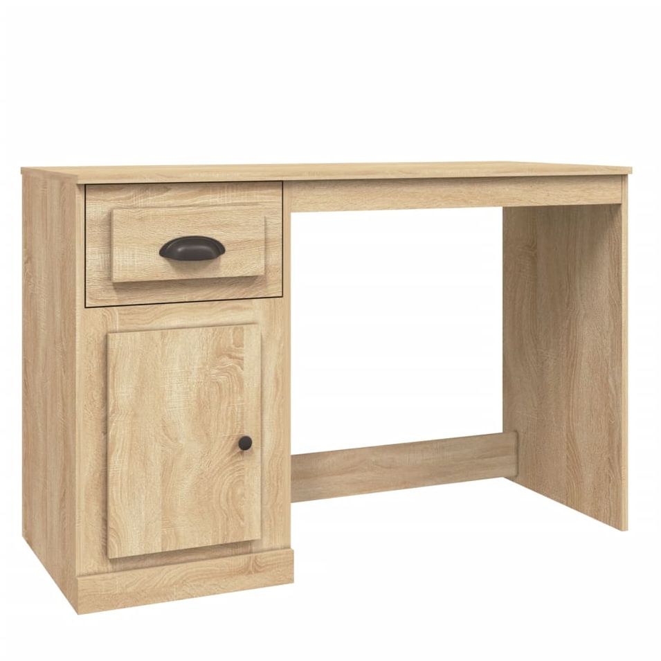 Bureau avec tiroir chêne sonoma 115x50x75 cm bois d'ingénierie - Photo n°1