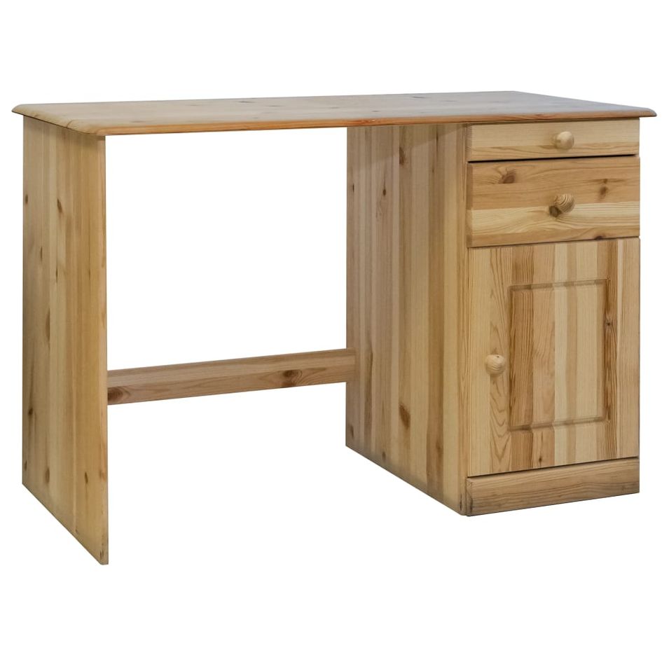 Bureau avec tiroirs 110x50x74 cm Bois de pin massif - Photo n°1