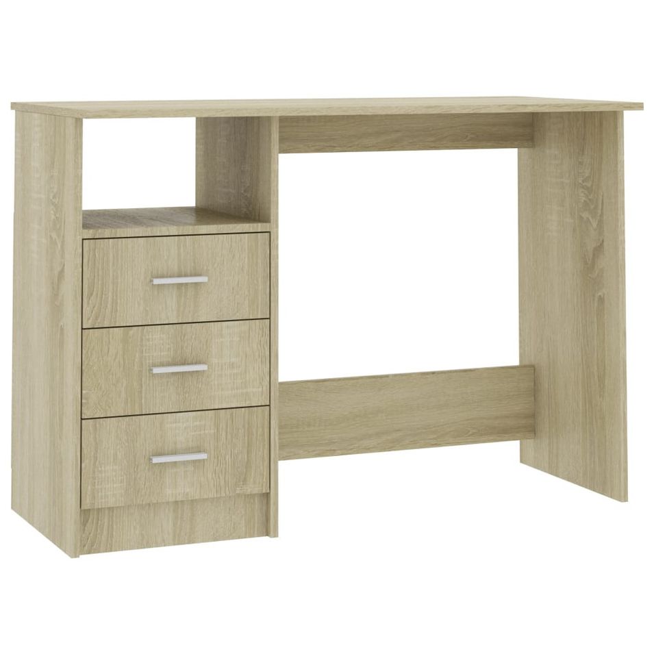 Bureau avec tiroirs Chêne sonoma 110x50x76 cm - Photo n°1