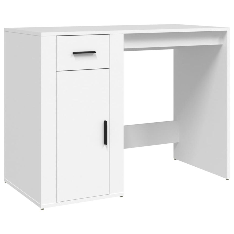 Bureau Blanc 100x49x75 cm Bois d'ingénierie - Photo n°1