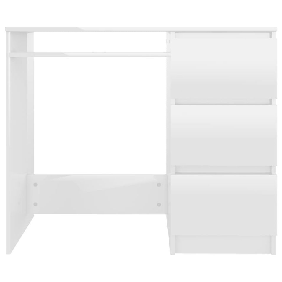 Bureau Blanc brillant 90x45x76 cm - Photo n°1