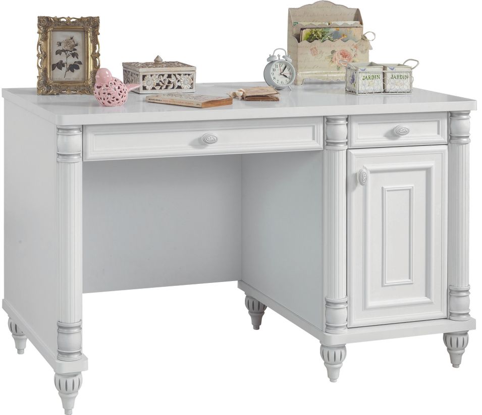 Bureau blanc enfant Romantika 117 cm - Photo n°1