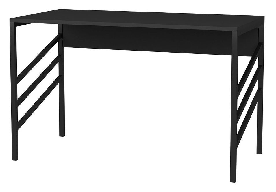 Bureau bois anthracite et métal noir Ranko 120 cm - Photo n°1