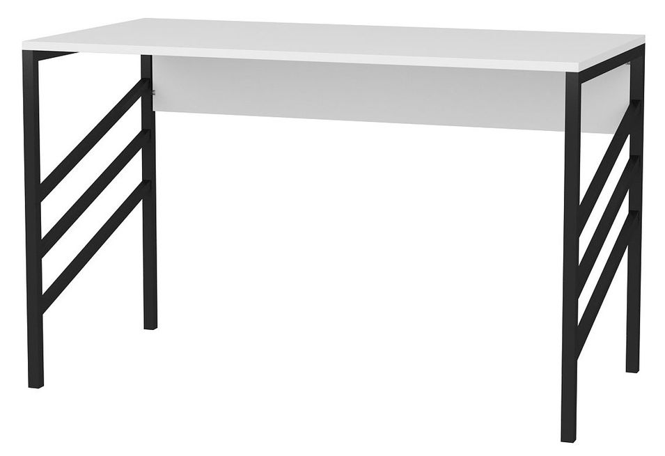 Bureau bois blanc et métal noir Ranko 120 cm - Photo n°1