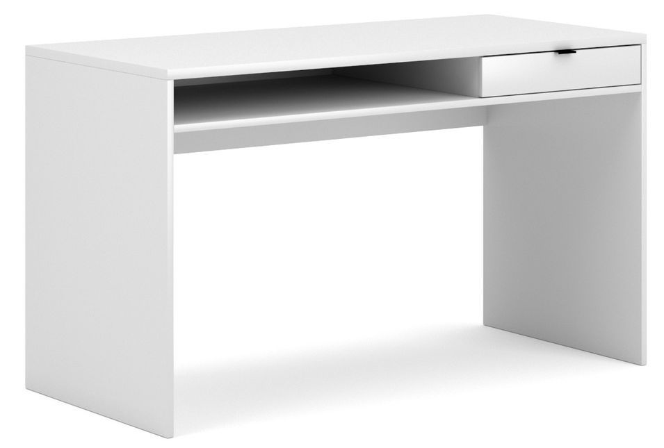 Bureau bois blanc mat Kofice 130 cm - Photo n°1