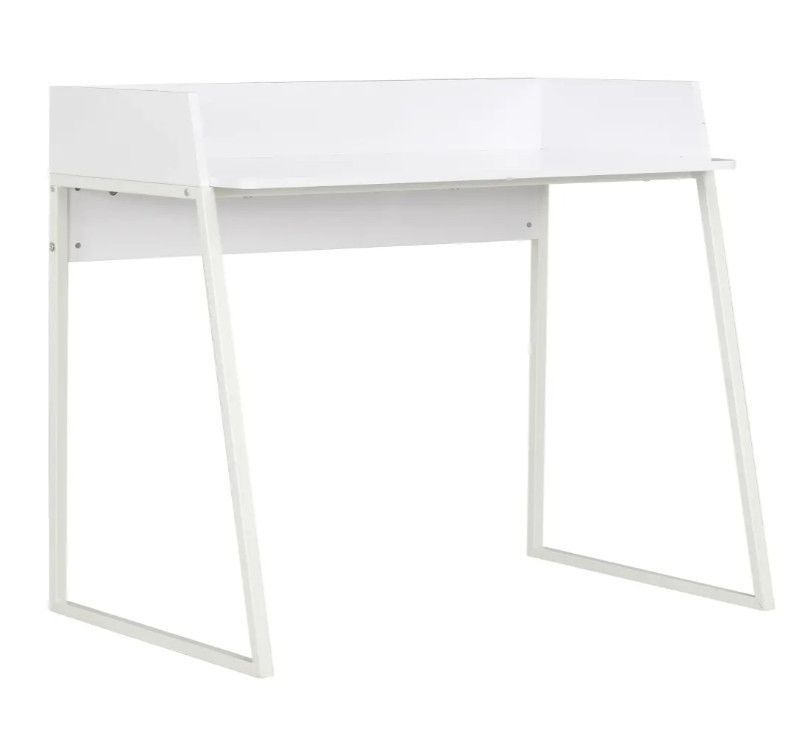 Bureau bois et métal blanc Papyrus - Photo n°1