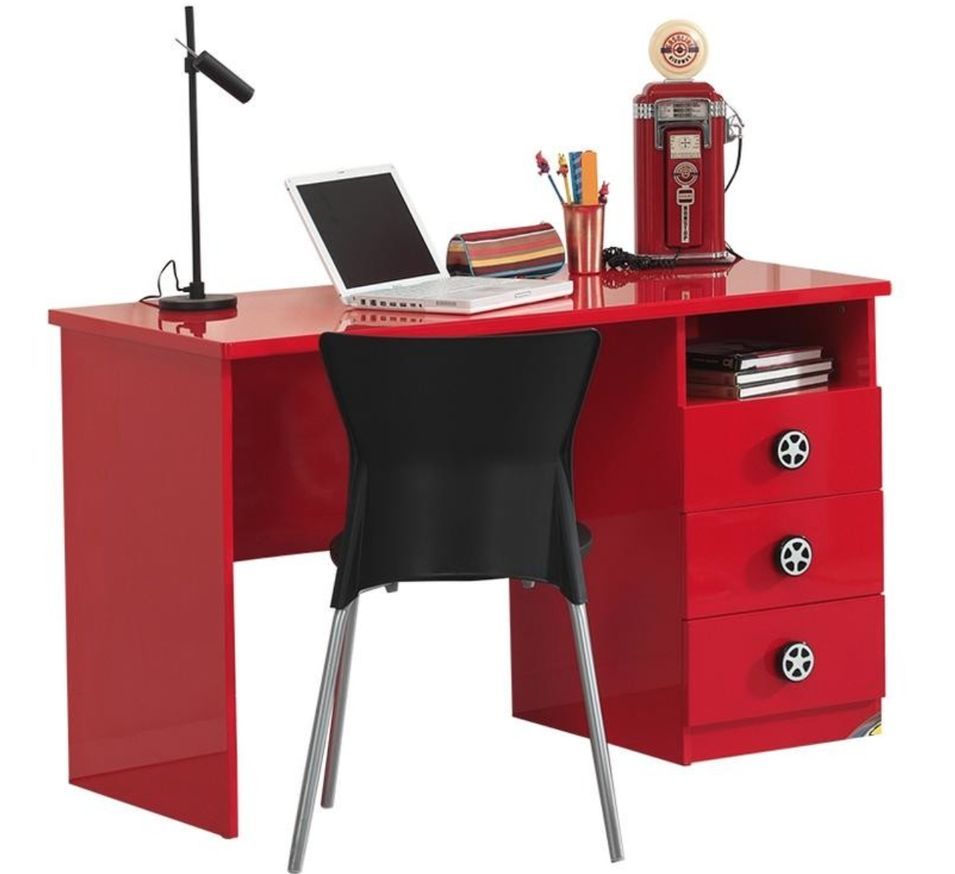 Bureau bois laqué rouge Cara - Photo n°1