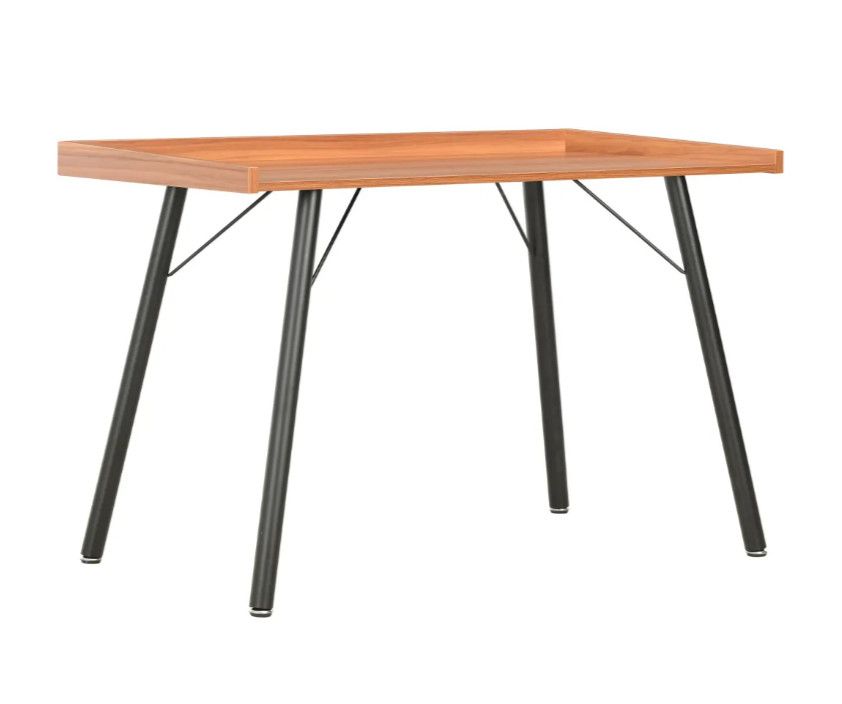 Bureau bois marron et pieds métal noir Coolair - Photo n°1