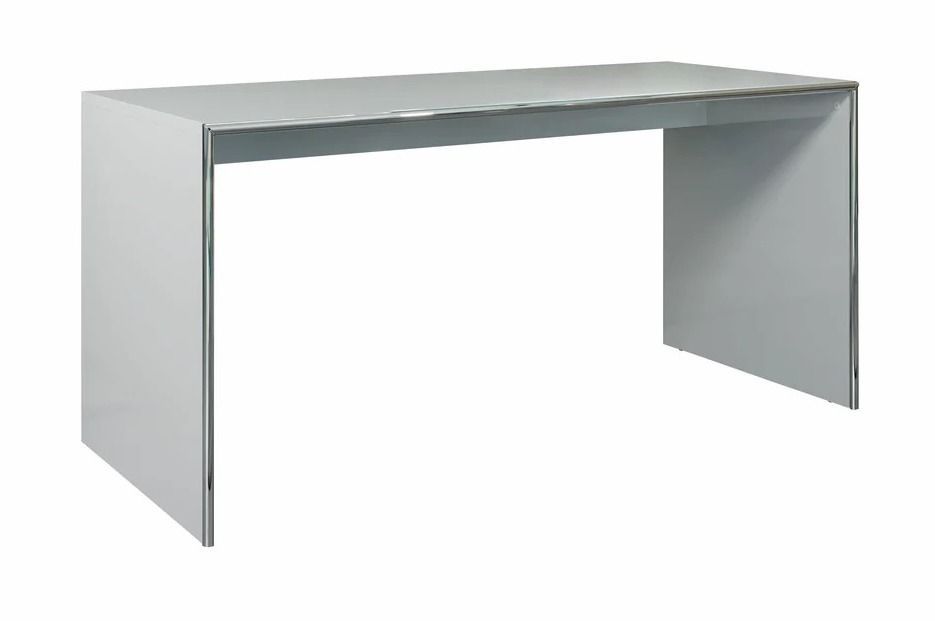 Bureau bois MDF blanc Irma L 160 cm - Photo n°1