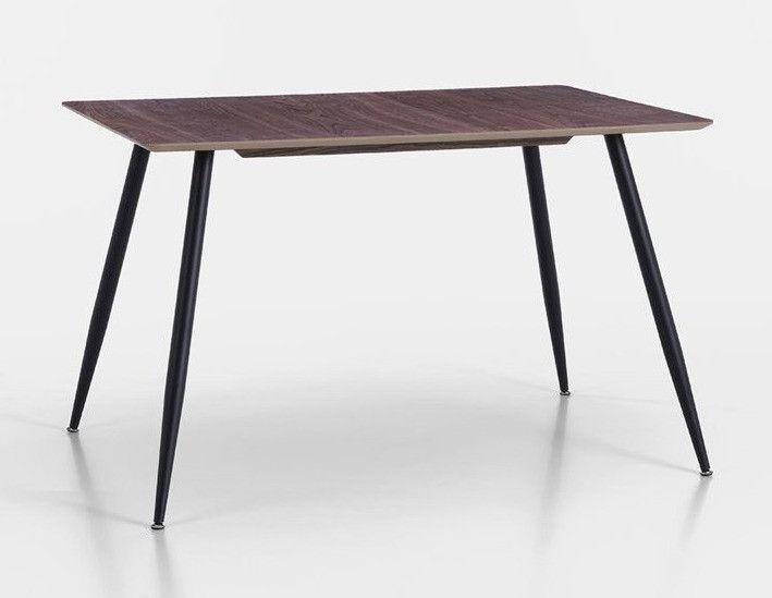 Bureau bois noyer foncé et pieds métal noir Fuse 120 cm - Photo n°1