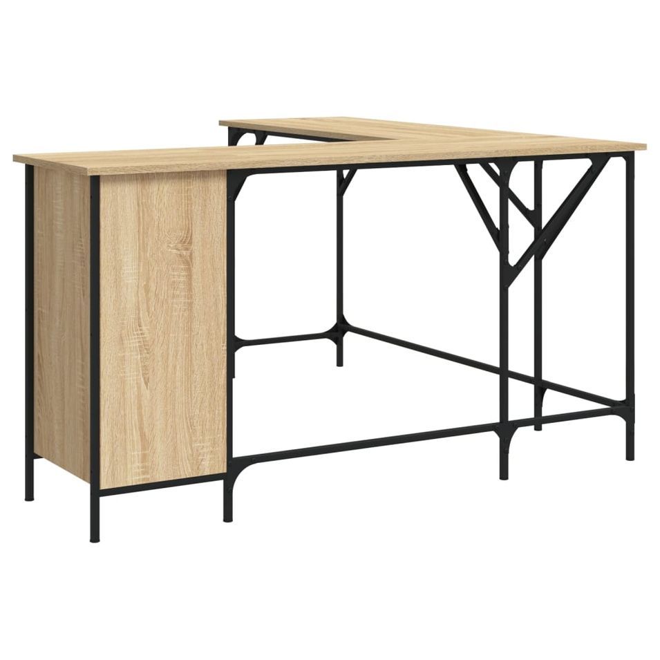 Bureau chêne sonoma 141x141x75 cm bois d'ingénierie - Photo n°1