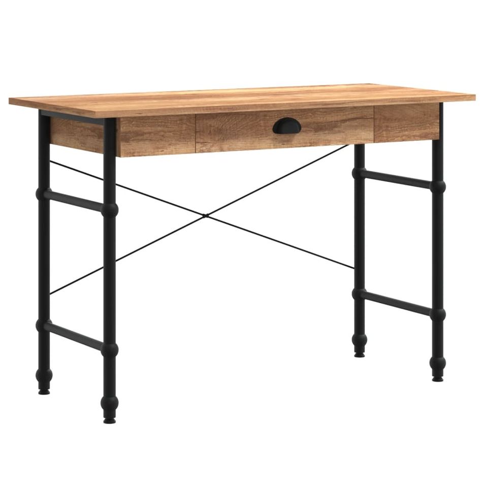 Bureau d'ordinateur avec tiroir couleur chêne 110x50x75 cm - Photo n°1