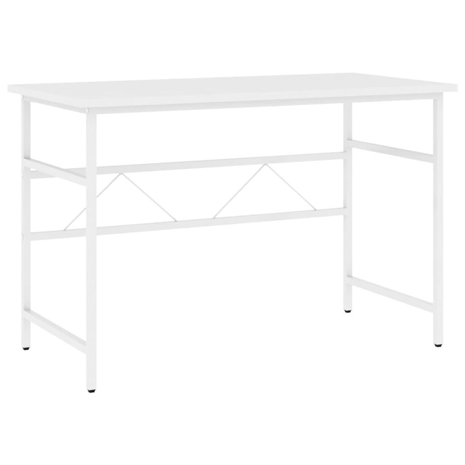 Bureau d'ordinateur Blanc 105x55x72 cm MDF et métal 2 - Photo n°1