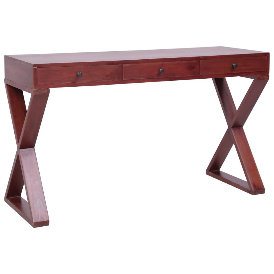 Bureau d'ordinateur Marron 115x47x77 cm Bois d'acajou massif - Photo n°1