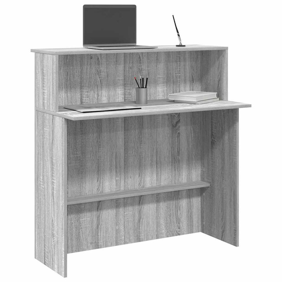 Bureau de réception sonoma gris 100x50x103,5 cm bois ingénierie - Photo n°1