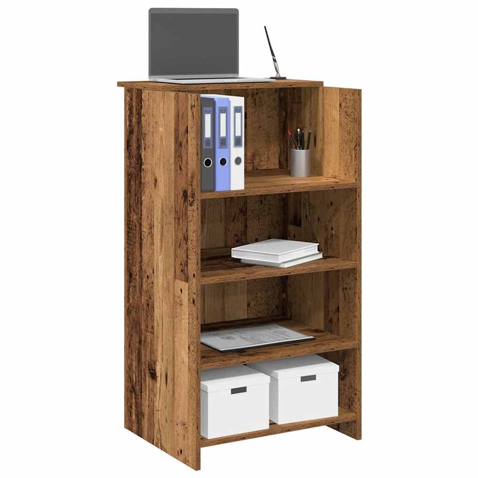 Bureau de réception vieux bois 55x50x103,5 cm bois d'ingénierie - Photo n°1