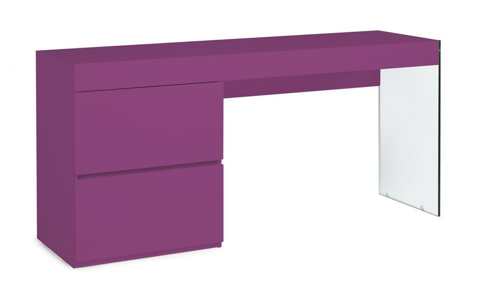 Bureau design bois laqué violet Cuby - Photo n°1