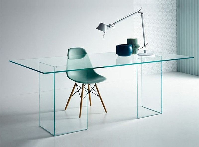 Bureau design verre transparent Hasmi - Photo n°1
