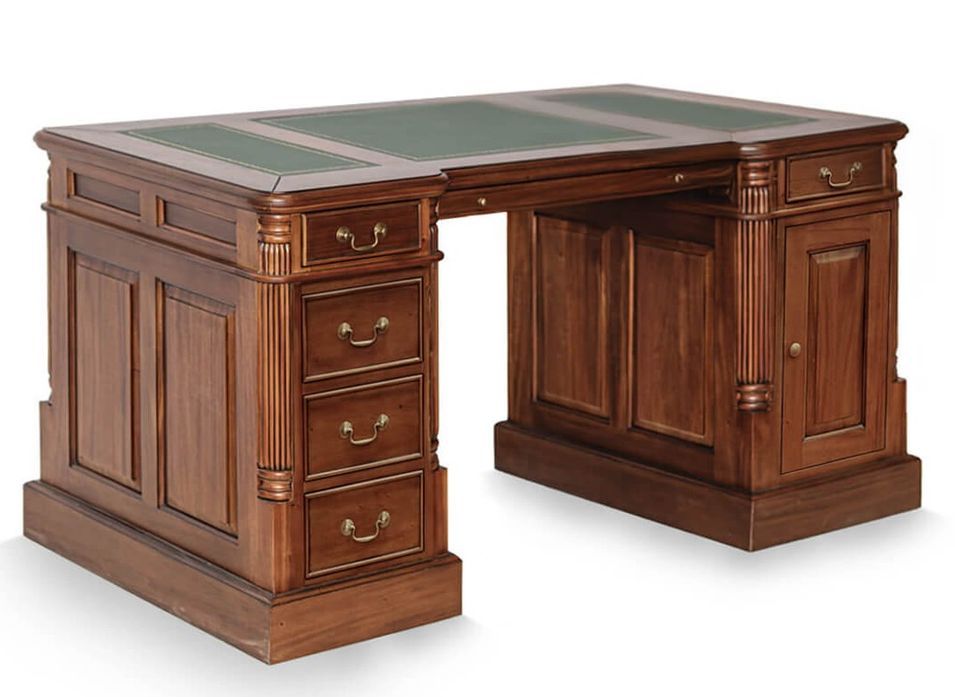 Bureau en bois massif d'acajou KERLEN - Photo n°1