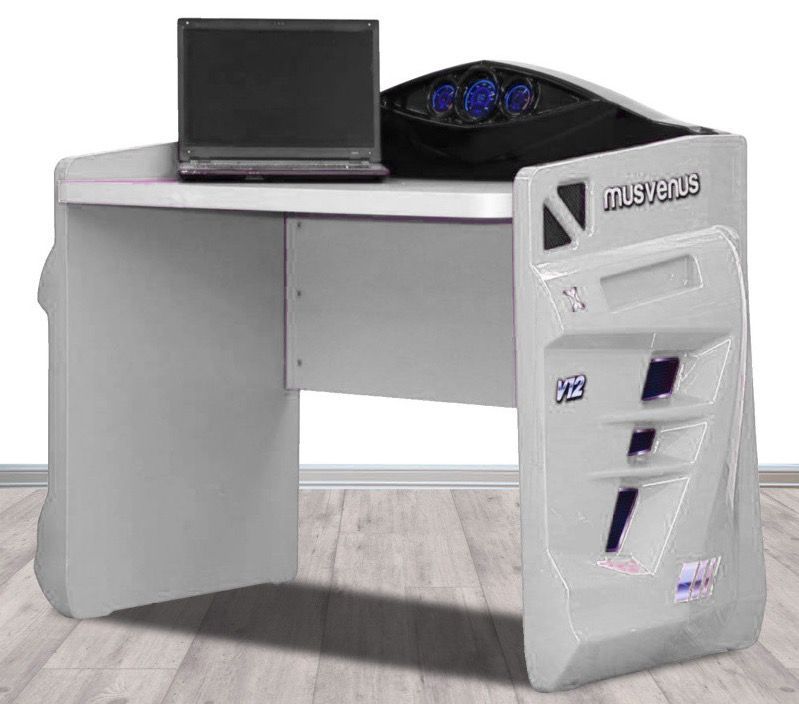 Bureau enfant blanc Pilote de course - Photo n°1